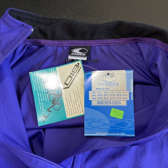 Canari Jacket Men Medium Purple Biovent Full Zip Windbreaker Water Resistant NEW - Picture 7 of 16